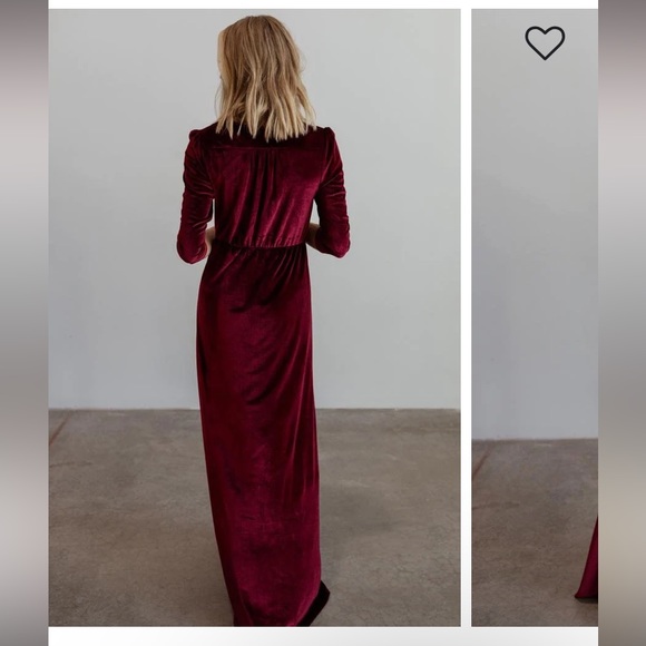 Baltic Born Sofia Velvet Maxi Dress- Mulberry, Small - Picture 4 of 5